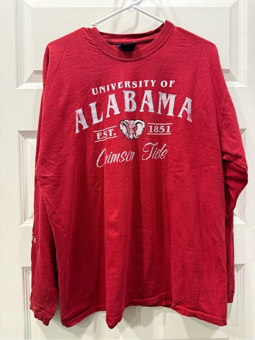 Vintage NCC Apparel XL Red Long Sleeve University of Alabama Graphic Tee